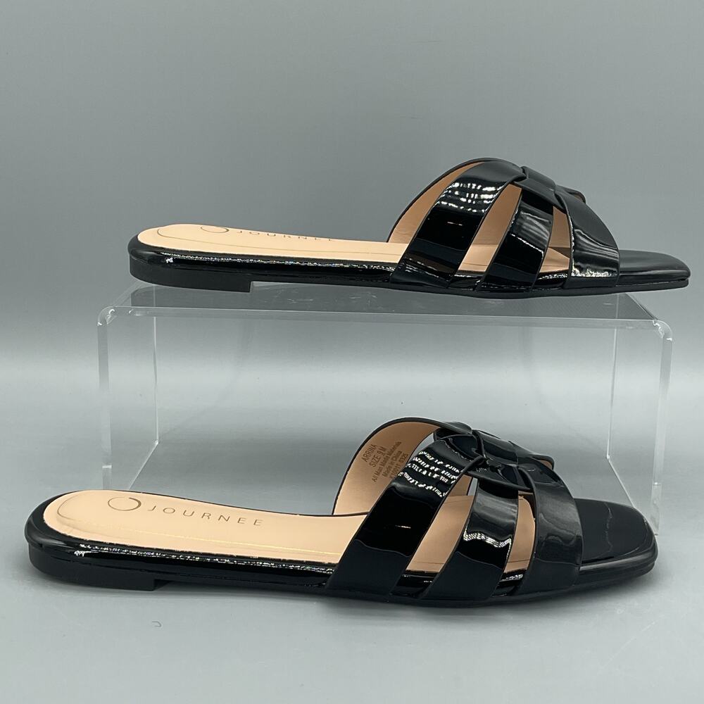 NEW Journee Women’s Arrina Square Toe Sandals Black Size 9M